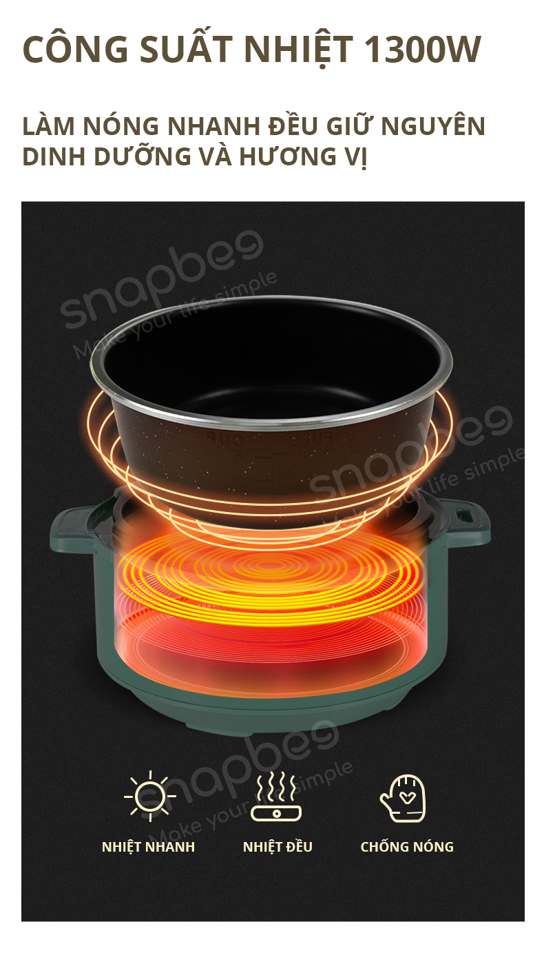 Nồi áp suất SnapBee SK203-VN- nồi áp suất đa dụng SnapBee 14 nồi áp suất đa năng snapbee