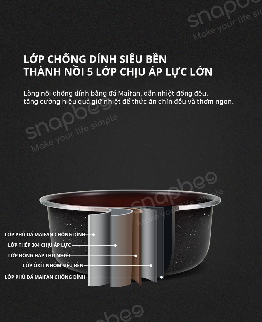 Nồi áp suất SnapBee SK203-VN- nồi áp suất đa dụng SnapBee 15 nồi áp suất snapbee chính hãng
