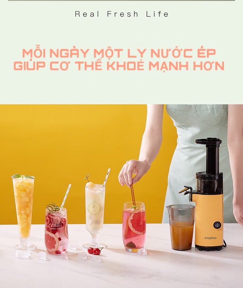 Máy ép chậm SnapBee - Máy ép SnapBee SK – 202VN - Máy ép trái cây SnapBee 13 máy ép chậm snapbee -máy ép đa năng snap bê 1