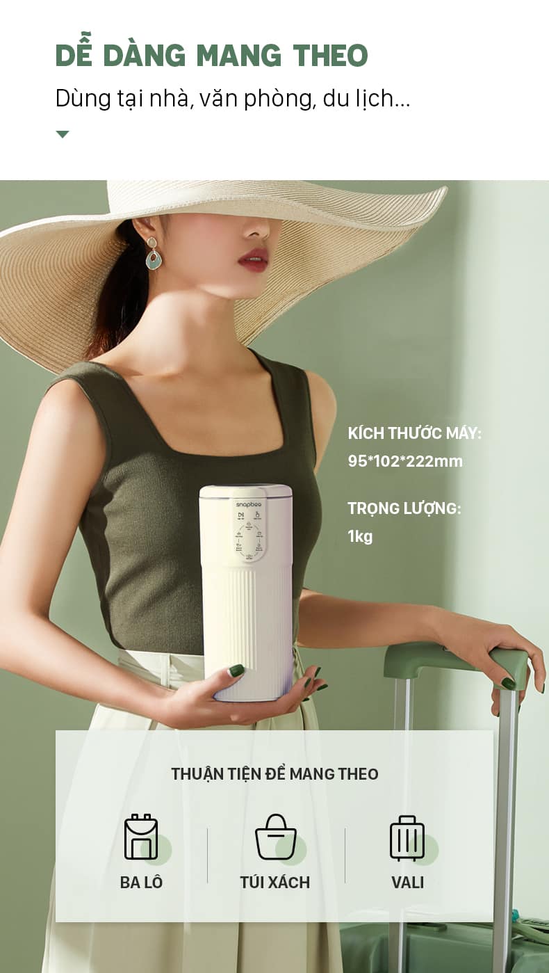 Máy Làm Sữa Hạt SnapBee - Máy Làm Sữa Hạt Mini SnapBee SK-205VN 1 máy làm sữa hạt snapbee chính hãng