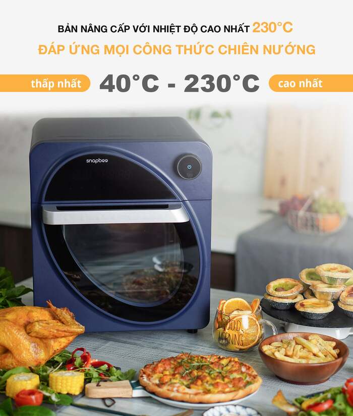 NỒI CHIÊN KHÔNG DẦU SNAPBEE QUEEN RF15 - DUNG TÍCH 15 LÍT - 16 CHỨC NĂNG 9 nckd snapbee chinh hang-snapbee