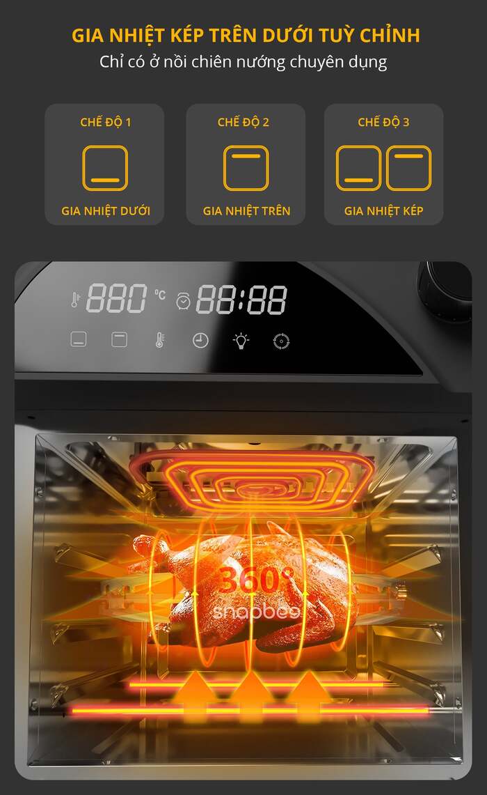 NỒI CHIÊN KHÔNG DẦU SNAPBEE QUEEN RF15 - DUNG TÍCH 15 LÍT - 16 CHỨC NĂNG 13 noi chien snapbee queen rf15-snapbee