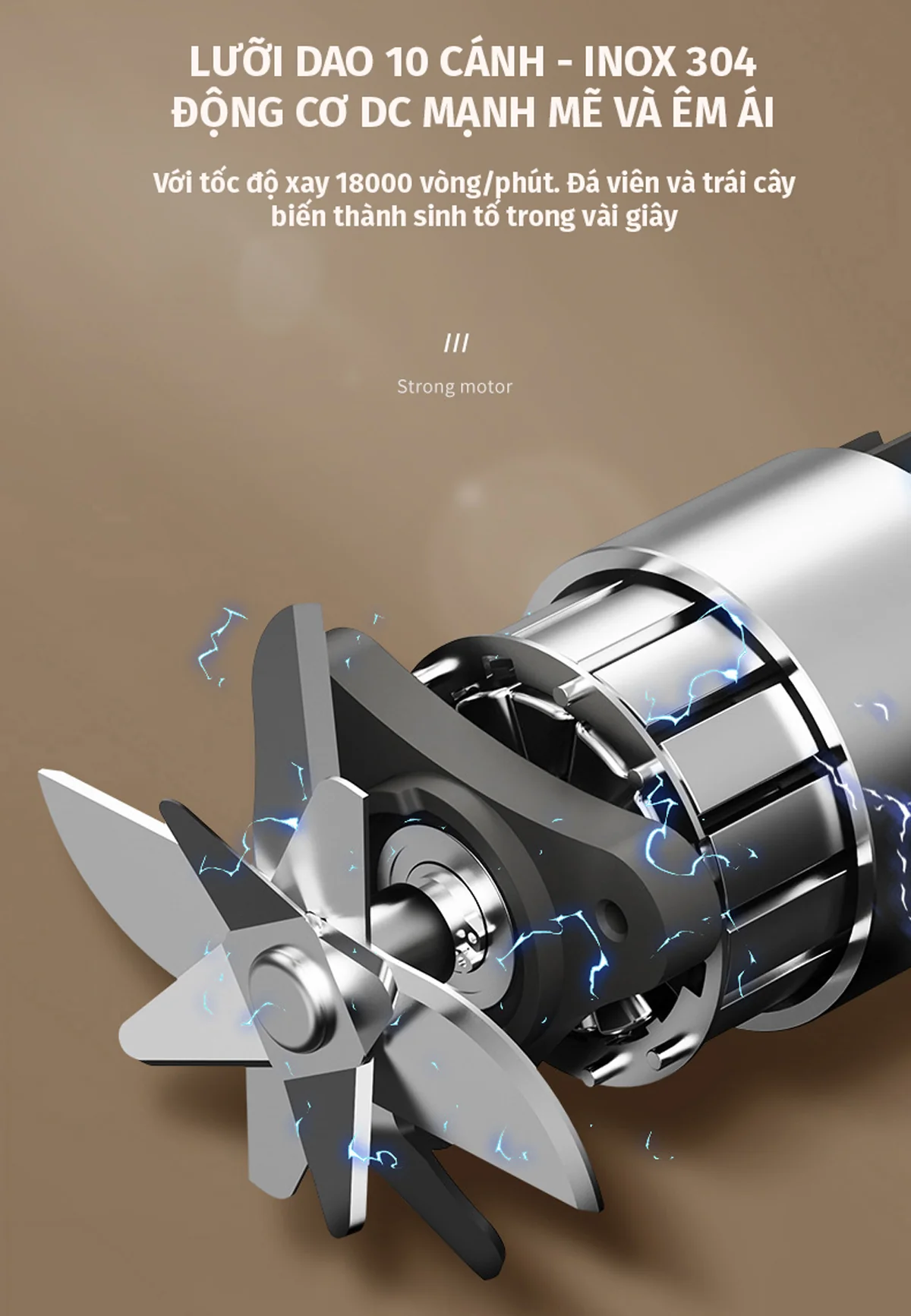 Máy Xay Snapbee PJ400 - Xay Được Đá Viên Nhỏ - Sạc Pin Cổng Type C 10 may xay snapbee11-snapbee